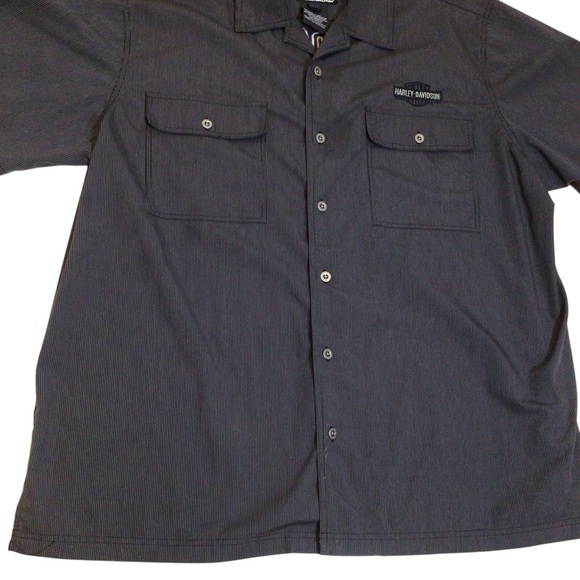 Harley-Davidson Genuine MotorClothes Men’s Shirt 2XL Black Short Sleeve Button - Picture 3 of 11